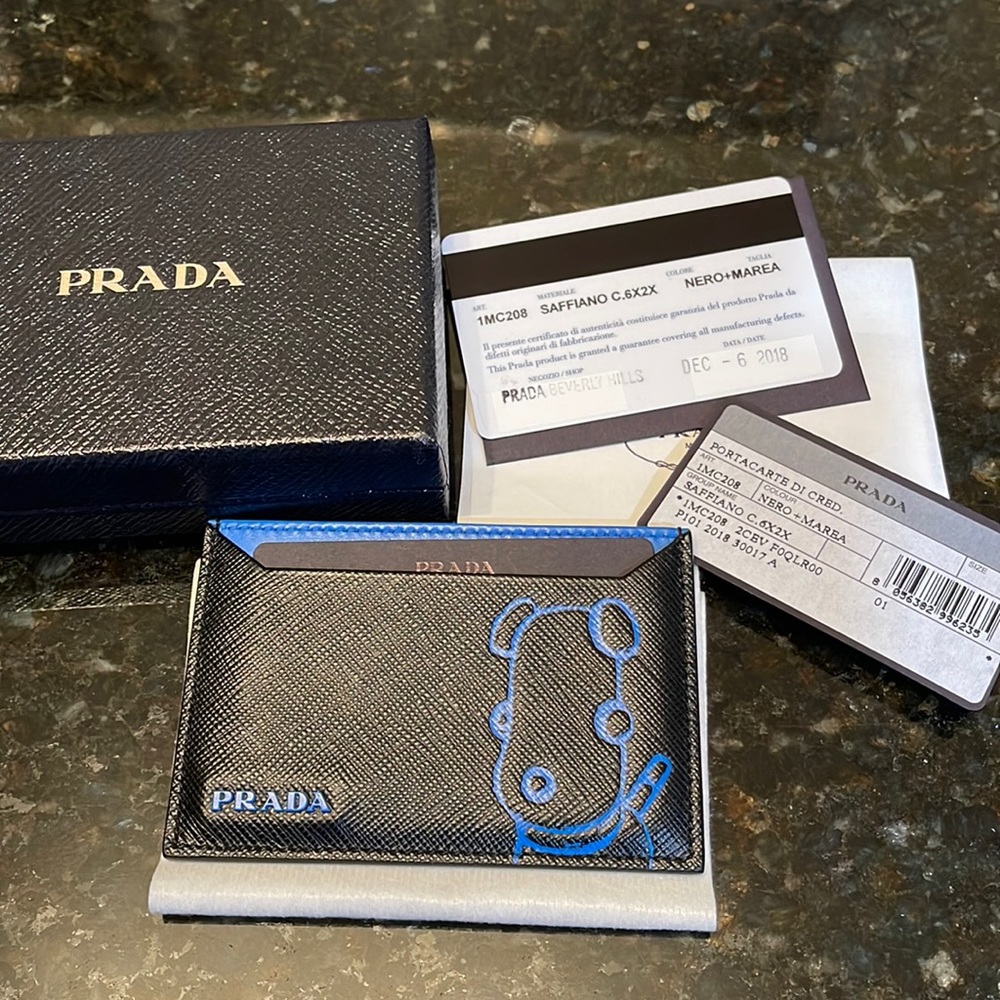 Prada Card Holder Black/Blue